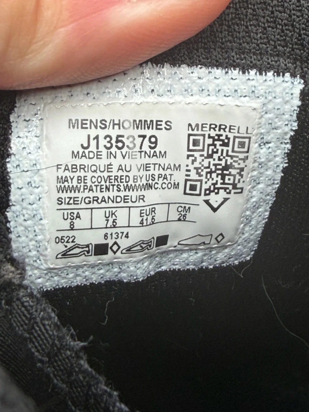 Merrell‎ Trail Glove Mens 8 Black Minimalist Barefoot Vibram